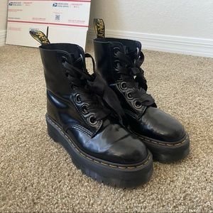 Dr Martens Molly Platform Patent Leather Boots